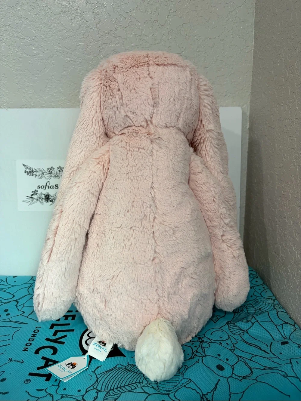 AUTHENTIC❗️Jellycat HUGE blossom blush bunny cherry BIG 20”- NWT- Dust Bag